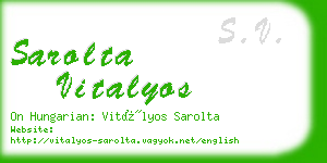 sarolta vitalyos business card